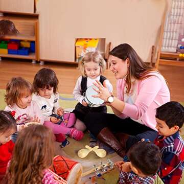 Kids Musical Instruments, 25Pcs 15 Types Wooden Percussion Instruments Tambourine Xylophone Toys for Kids Children, Preschool Education Early Learning Musical Toy for Boys and Girls