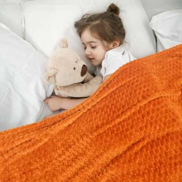 Vessia 3D Jacquard Burnt Orange Throw Blanket