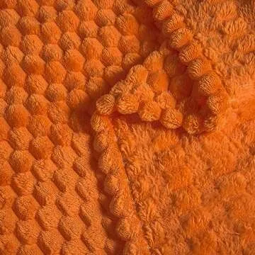 Vessia 3D Jacquard Burnt Orange Throw Blanket