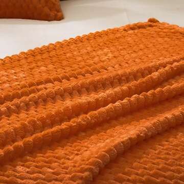 Vessia 3D Jacquard Burnt Orange Throw Blanket