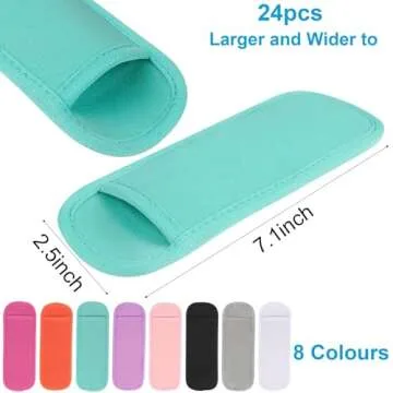 JANYUN 24 Pack Reusable Popsicle Bags - Ice Pop Sleeves (Multicolor)