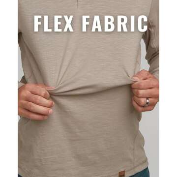 Venado Long Sleeve Henley Shirts for Outdoor Adventures