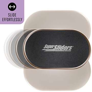 Super Sliders 5 3/4" x 9 1/2" Oval Reusable Furniture Sliders for Carpet - Effortless Moving and Surface Protection, Beige (4 Pack)