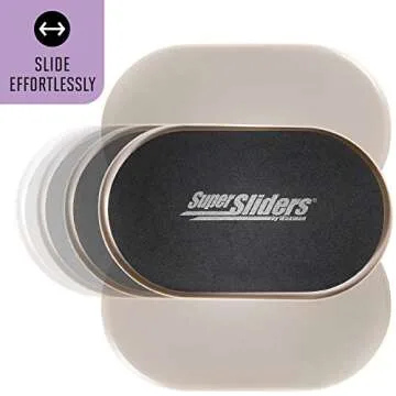 Super Sliders 5 3/4" x 9 1/2" Oval Reusable Furniture Sliders for Carpet - Effortless Moving and Surface Protection, Beige (4 Pack)