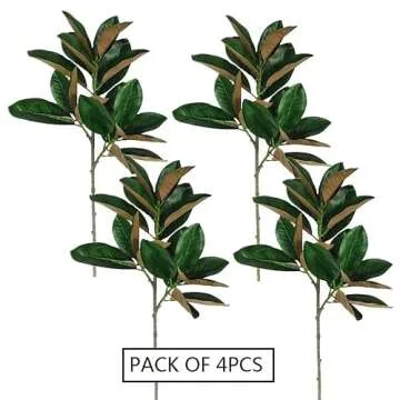 Olivachel Faux Magnolias Long Stem Real Touch Decor