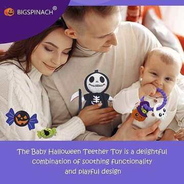Pumpkin Teether Toy Baby Halloween Teething Ring Nightmare Before Christmas Grim Reaper Plush Stuffe...