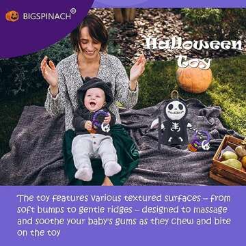 Pumpkin Teether Toy Baby Halloween Teething Ring Nightmare Before Christmas Grim Reaper Plush Stuffed Teething Toy Gothic
