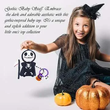 Pumpkin Teether Toy Baby Halloween Teething Ring Nightmare Before Christmas Grim Reaper Plush Stuffed Teething Toy Gothic