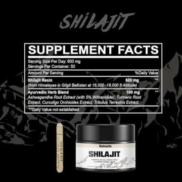 Nutravita Shilajit Pure Himalayan Shilajit Resin - Gold Grade 100% Pure Shilajit with Fulvic Acid & ...