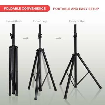 Pyle Universal Speaker Stand Mount Holder Heavy Duty Tripod w/ Adjustable Height from 40” to 71”...