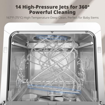 Compact AIRMSEN Dishwasher with 8 Programs for Small Spaces