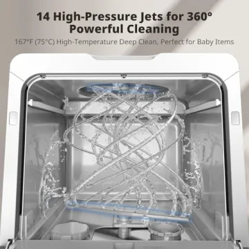 Compact AIRMSEN Dishwasher with 8 Programs for Small Spaces