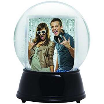Neil Enterprises Inc. Large LED Light Up Photo Snow Globe with Black Base