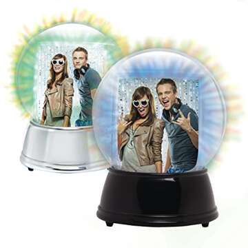 Neil Enterprises Inc. Large LED Light Up Photo Snow Globe with Black Base