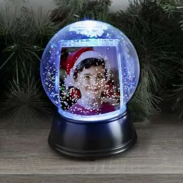 Neil Enterprises Inc. Large LED Light Up Photo Snow Globe with Black Base