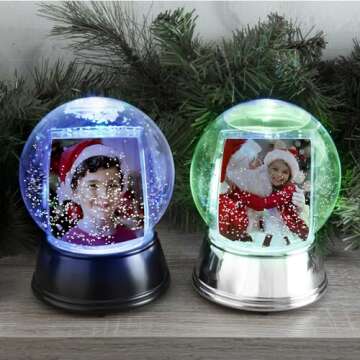 Neil Enterprises Inc. Large LED Light Up Photo Snow Globe with Black Base