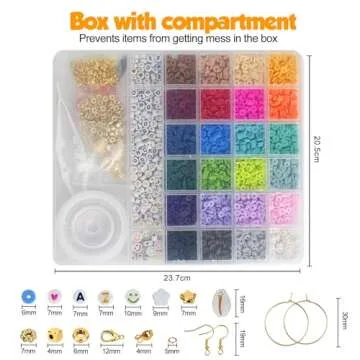 JQEEYGV 5500pcs Clay Beads Kit for Kids' Jewelry Making