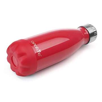 anature Stainless Steel Water Bottle,Double Wall Vacuum Insulation with Protective Silicon Pad;Perfect for Lunchbox,Backpack,Handbag;Small Size,9oz,Peach Red
