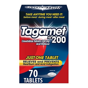 Tagamet HB 200 mg Cimetidine Acid Reducer - Fast Heartburn Relief, 70 Count
