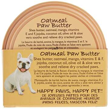 PET HEAD Oatmeal Paw Butter 2 fl. oz. Moisturizing Paw Balm, Soothes and Relieves Dry Cracked Paws and Noses, Lickable, Hypoallergenic with Natural Ingredients. Gentle Formula for Puppies. Made in USA
