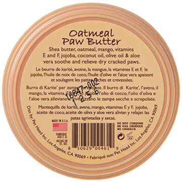 PET HEAD Oatmeal Paw Butter 2 fl. oz. Moisturizing Paw Balm, Soothes and Relieves Dry Cracked Paws and Noses, Lickable, Hypoallergenic with Natural Ingredients. Gentle Formula for Puppies. Made in USA