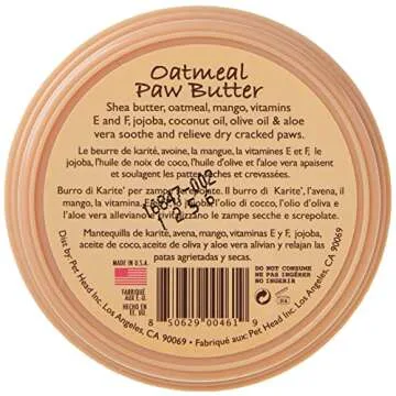 PET HEAD Oatmeal Paw Butter 2 fl. oz. Moisturizing Paw Balm, Soothes and Relieves Dry Cracked Paws and Noses, Lickable, Hypoallergenic with Natural Ingredients. Gentle Formula for Puppies. Made in USA