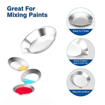 DIYESMART 24Pcs Paint Palette Tray Set for Art Mixing