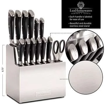 Stylish 14-Piece Stainless Steel Kitchen Knife Set