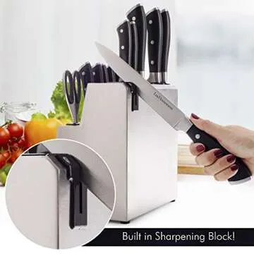 Stylish 14-Piece Stainless Steel Kitchen Knife Set
