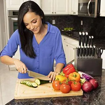 Stylish 14-Piece Stainless Steel Kitchen Knife Set