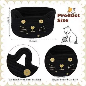 Zopeal Cute Cat Storage Basket for Toys and Decor