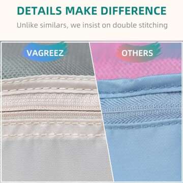 Travel Packing Cubes, VAGREEZ Lightweight Luggage Organizers Bags Set for Carry on Suitcase(6 Pcs Beige)