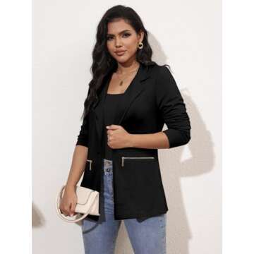 Stylish Genhoo Women's Open Front Blazer for Every Occasion