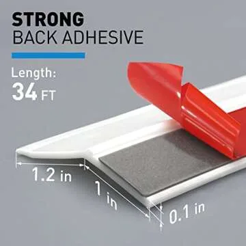 HOMWMPA Garage Door Seal Top and Sides Seal Strip, 34FT Rubber Weather Stripping Replacement, Weathe...