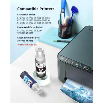 Hiipoo Refill Ink Bottle for Epson ET-2750 ET-2760 ET-3760 - Eco-friendly & High Capacity