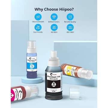 Hiipoo Ink Refill for Epson ET-2750 ET-2760 ET-3760 Printers