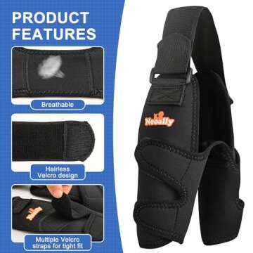 NeoAlly Breathable Dog Elbow Brace Protector for Canine Elbow and Shoulder Support Elbow Hygroma, Dysplasia, Osteoarthritis, Elbow Calluses, Pressure Sores and Shoulder Dislocation (Right X-Small)