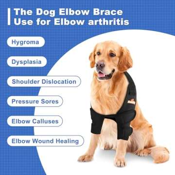 NeoAlly Breathable Dog Elbow Brace Protector for Canine Elbow and Shoulder Support Elbow Hygroma, Dysplasia, Osteoarthritis, Elbow Calluses, Pressure Sores and Shoulder Dislocation (Right X-Small)