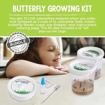 Live Butterfly Kit: Shipped with 10 Painted Lady Caterpillars Now- Pop Up Cage