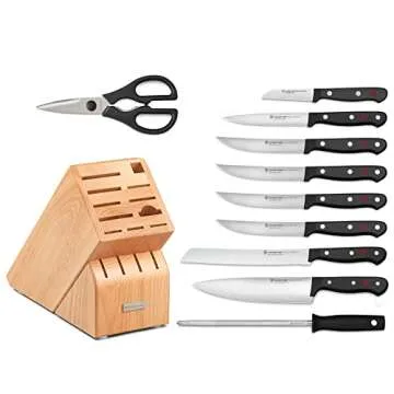 Wüsthof Gourmet 11-Piece Knife Block Set, Beech Wood