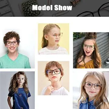 Hycredi Kids Blue Light Blocking Glasses，Anti Eyestrain & UV Protection, Computer Gaming TV Phone Glasses for Boys Girls (Leopard+Clear pink)