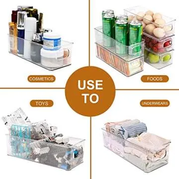 Asasen Stackable Refrigerator Pantry Organizers - 8 Pack