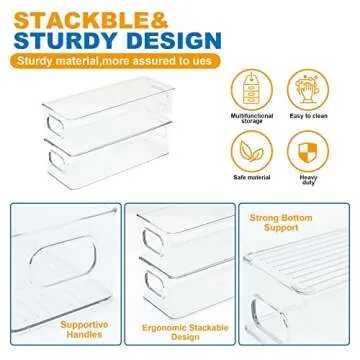 Asasen Stackable Refrigerator Pantry Organizers - 8 Pack