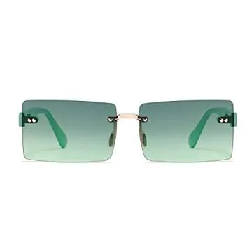 Przene Rimless Sunglasses - Stylish UV Protection for All Faces