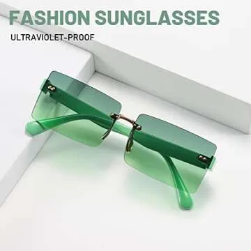 Przene Rimless Sunglasses with UV400 Protection for All
