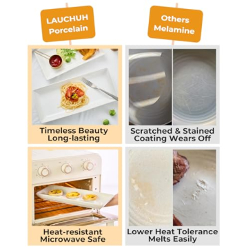 LAUCHUH 3 Tier Serving Stand - Elegant Porcelain Platter