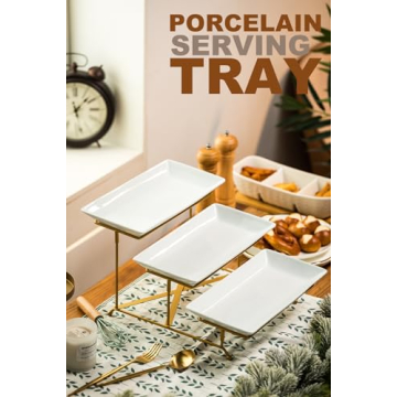 LAUCHUH 3 Tier Serving Stand - Elegant Porcelain Platter