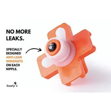 Roosty's® DIY Chicken Waterer Kit x12 - Horizontal Chicken Waterer Nipples, Easy Installation Chicken Watering System, Chicken Water Feeder, Chicken Nipples, Automatic Poultry Waterer with Drill Bits