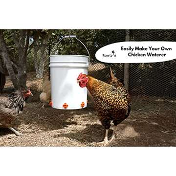 Roosty's® DIY Chicken Waterer Kit x12 - Horizontal Chicken Waterer Nipples, Easy Installation Chicken Watering System, Chicken Water Feeder, Chicken Nipples, Automatic Poultry Waterer with Drill Bits