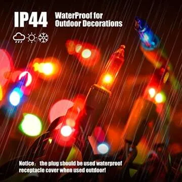 Dirnun Christmas Lights Multicolor 100 Count Incandescent Light UL Certified Connectable Christmas Tree Lights with Green Wires for Indoor Outdoor Xmas, Wedding, Holiday, Party, Home Decorations